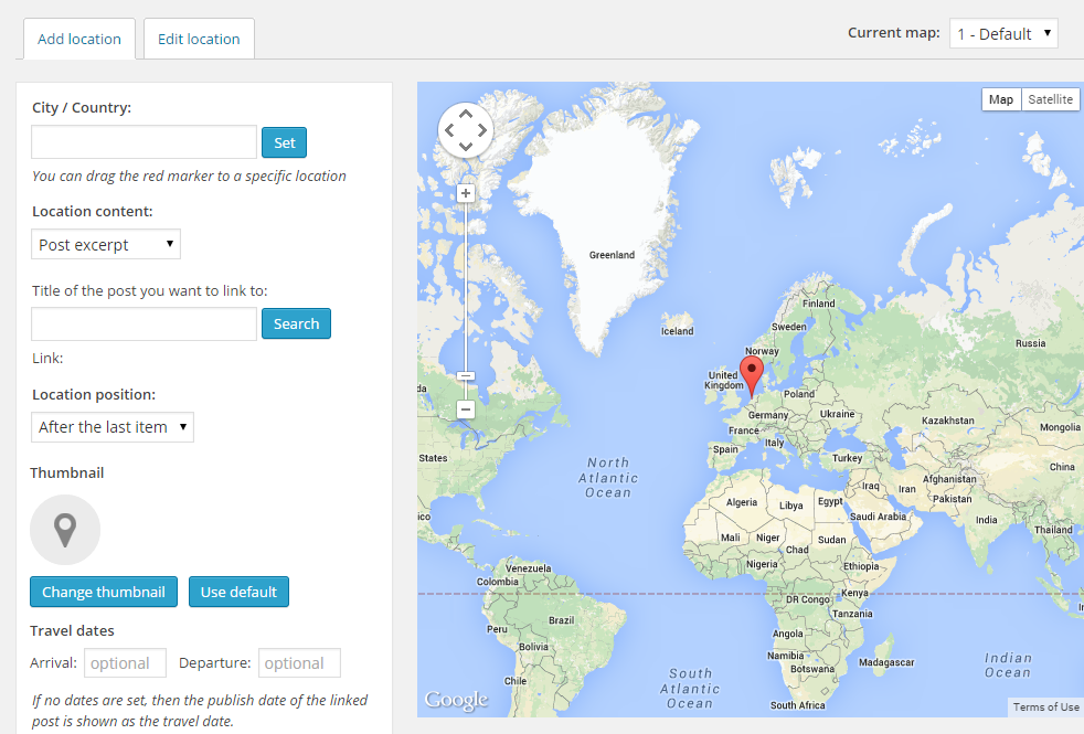 Sử dụng Plugin bản đồ thế giới du mục cho WordPress