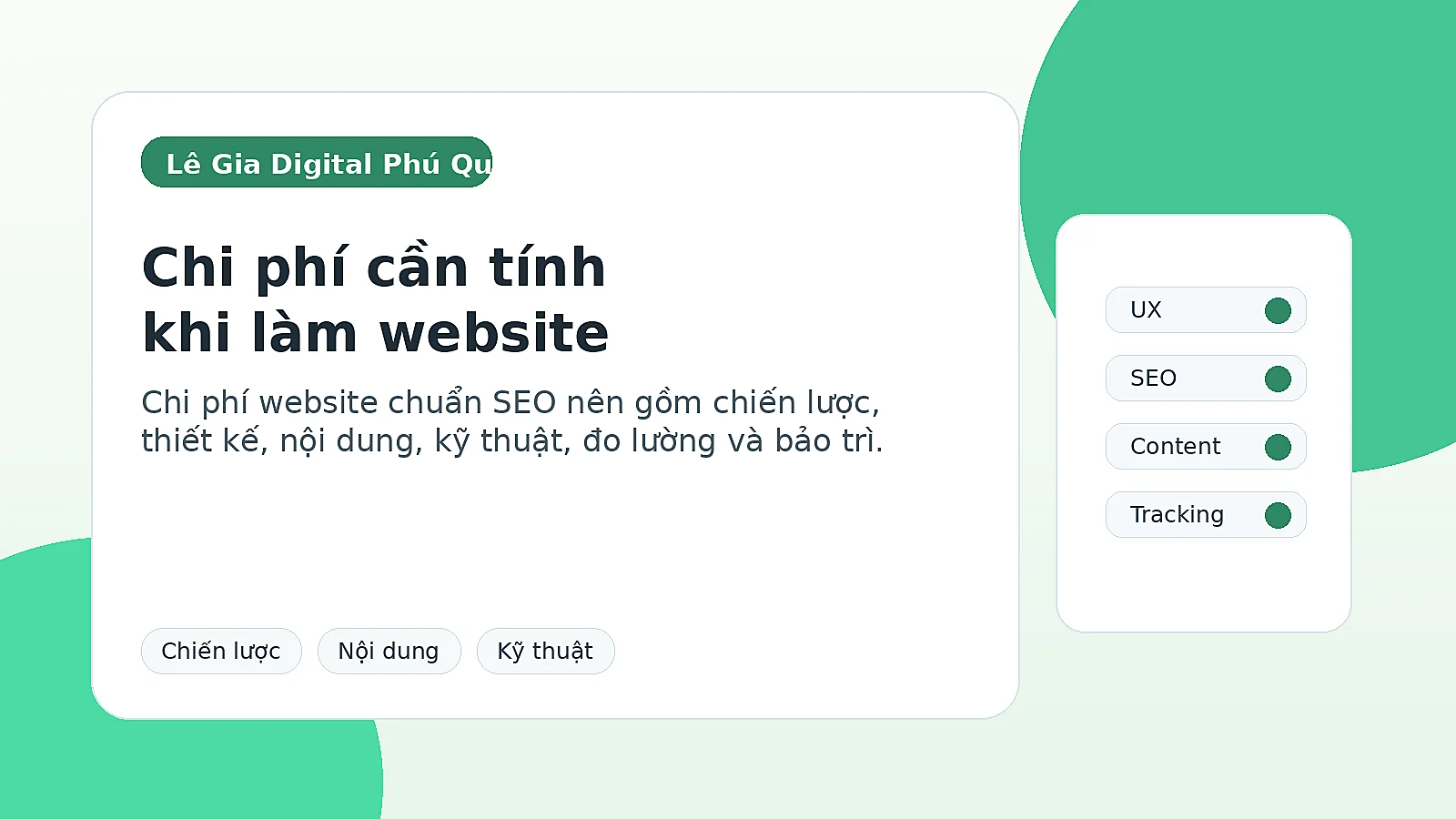 Các nhóm chi phí cần tính khi đầu tư website chuẩn SEO