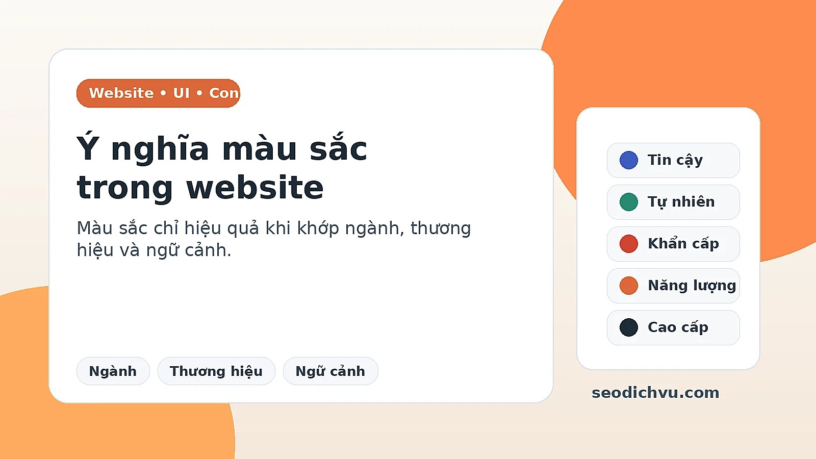 Bảng ý nghĩa màu sắc thường gặp trong thiết kế website