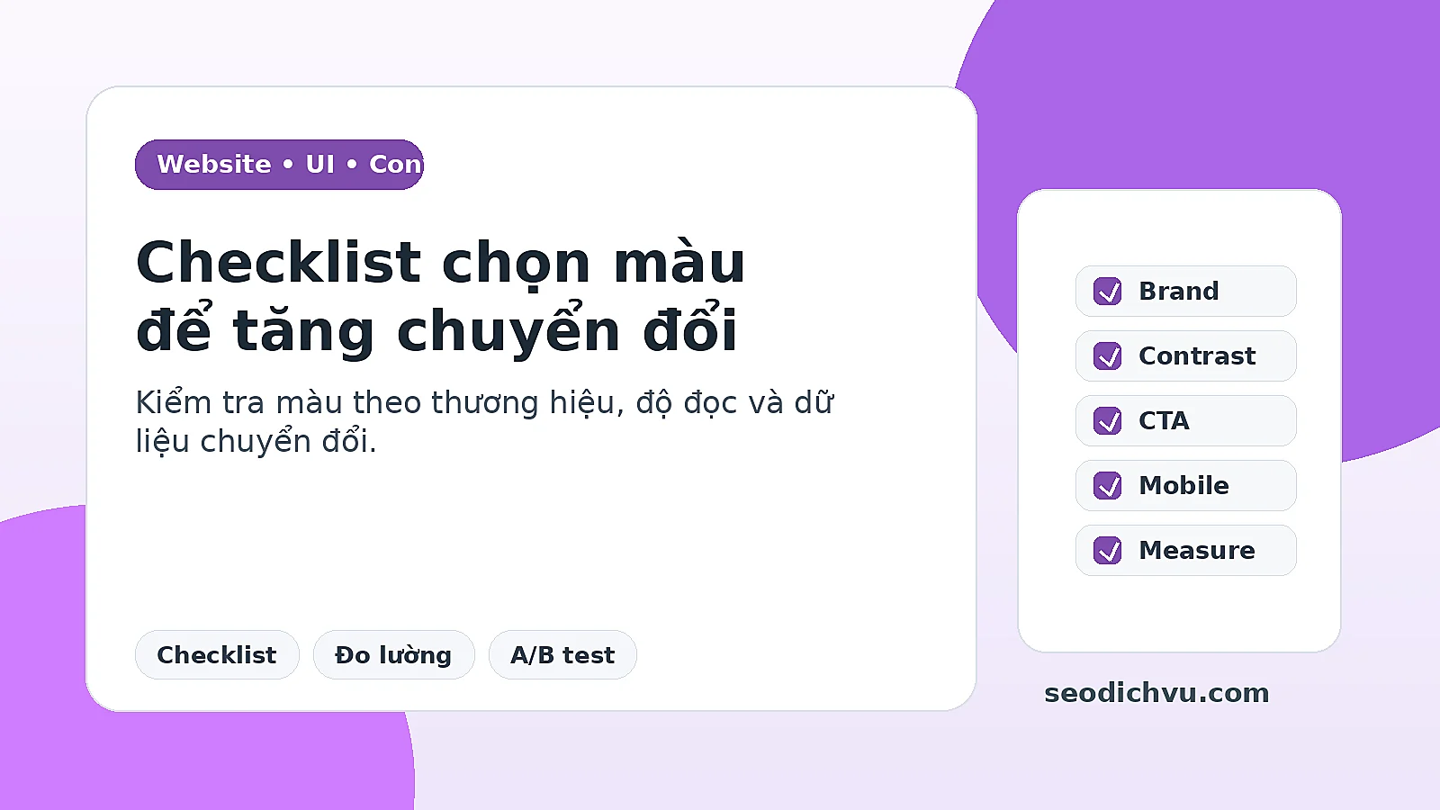 Checklist chọn màu website để tăng chuyển đổi