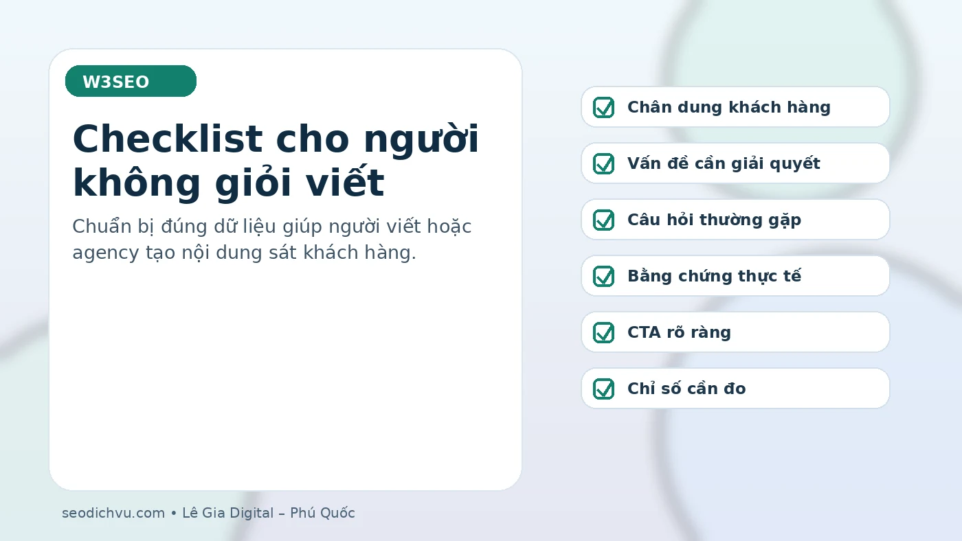 Checklist làm SEO cho người không giỏi viết nội dung