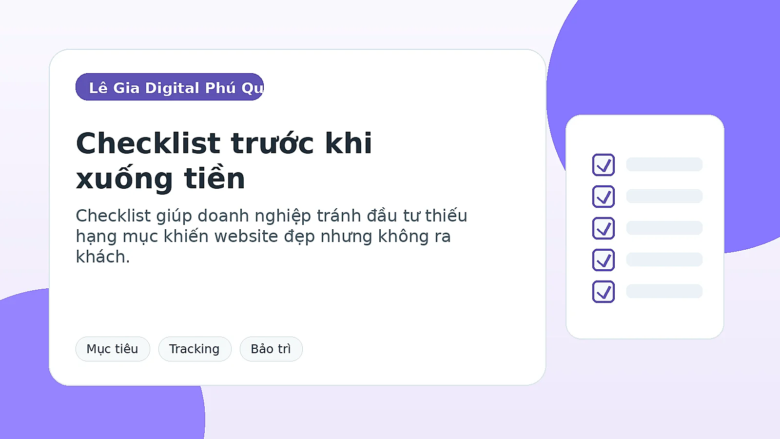 Checklist trước khi đầu tư website chuẩn SEO