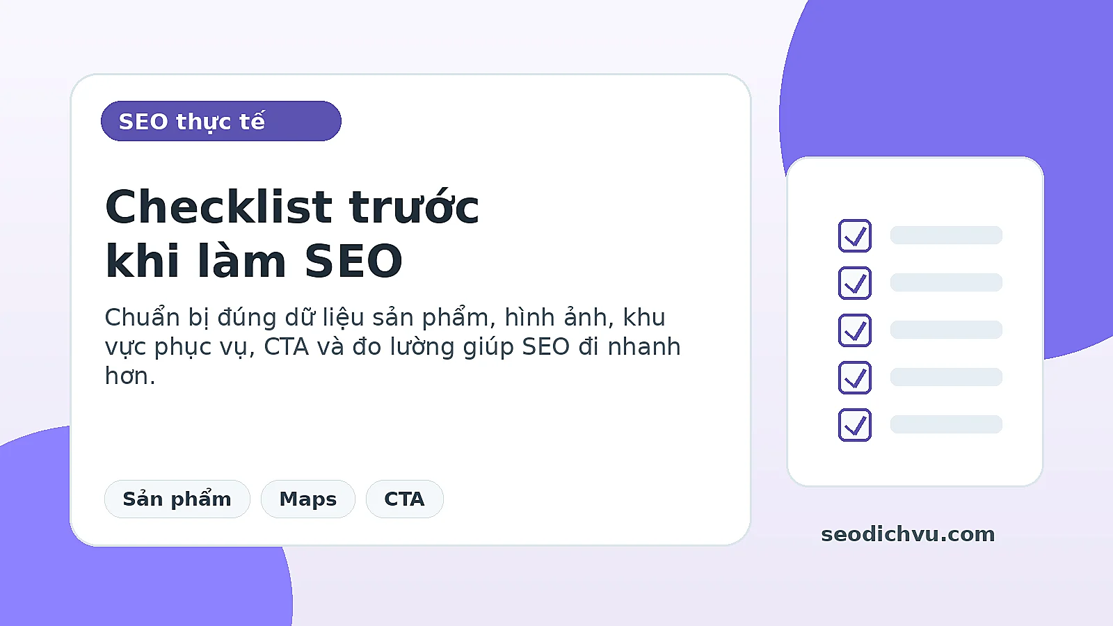 Checklist dữ liệu trước khi làm SEO cho shop TPHCM