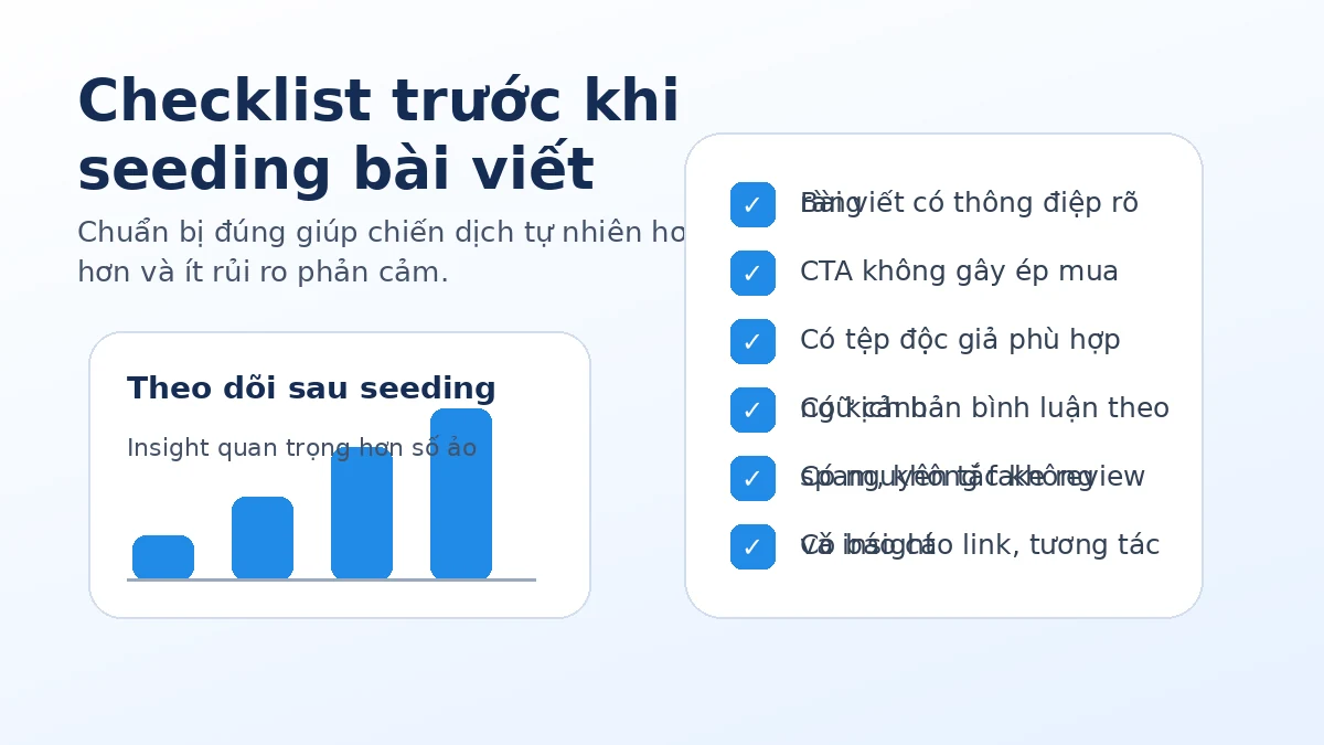 Checklist trước khi phân phối và điều phối thảo luận