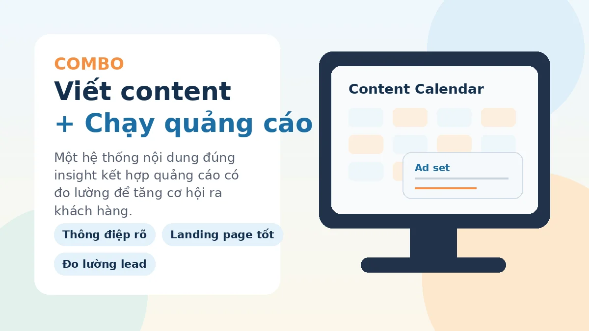 Combo viết content và chạy quảng cáo cho doanh nghiệp dịch vụ địa phương