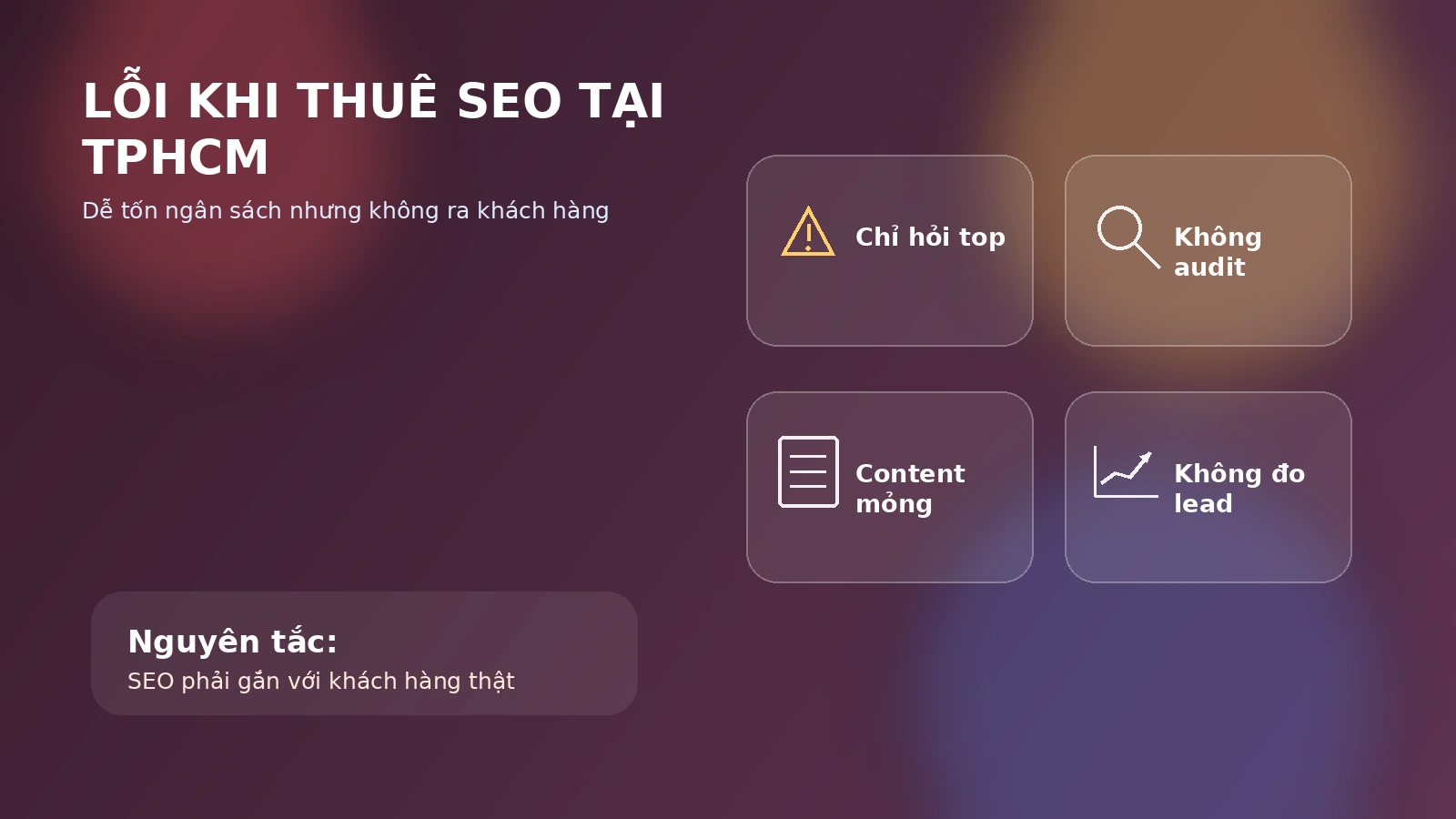 Lỗi khi thuê dịch vụ SEO tại TPHCM