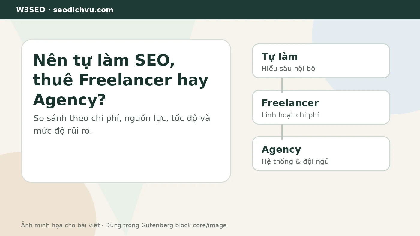 Nên tự làm SEO thuê freelancer hay agency cho doanh nghiệp