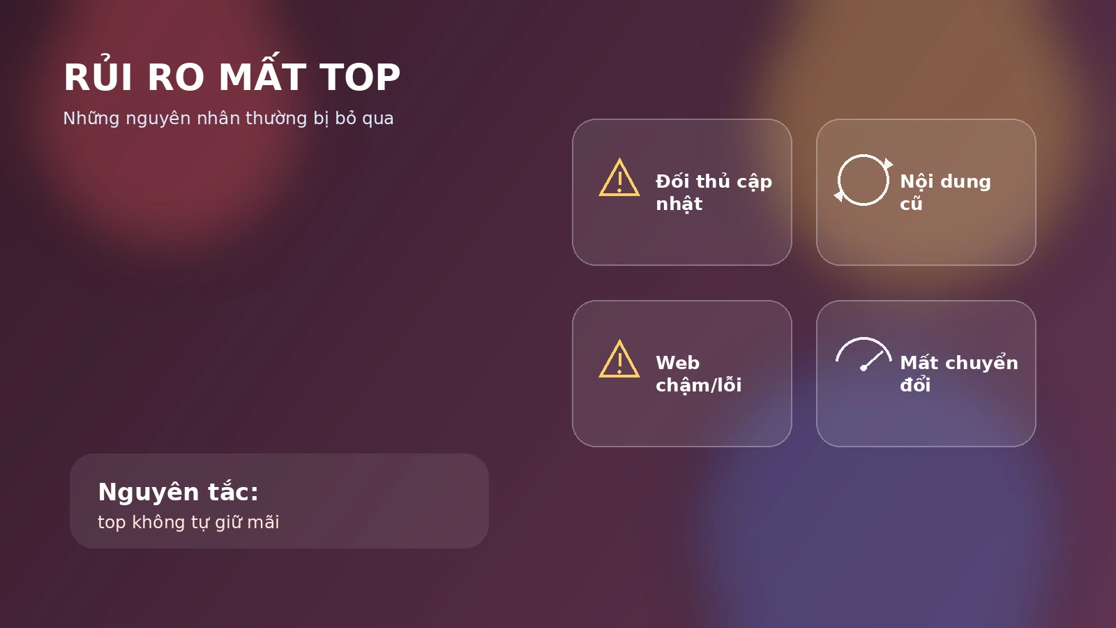 Rủi ro mất top SEO và cách phòng ngừa